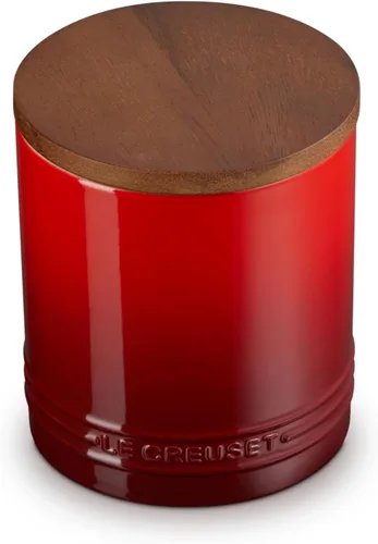 Vista 29 de Le Creuset Signature Salero y Recipiente de Almacenamiento con Tapa de Madera, 26 oz., Cerise
