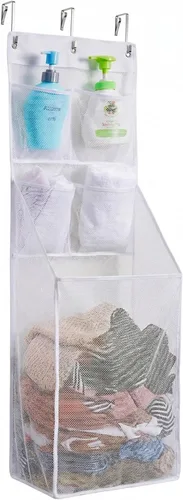 Vista 8 de ALYER Cesta multifuncional para ropa sucia, detrás de la puerta, organizador de almacenamiento para lavandería, caravana, dormitorio, baño, Negro