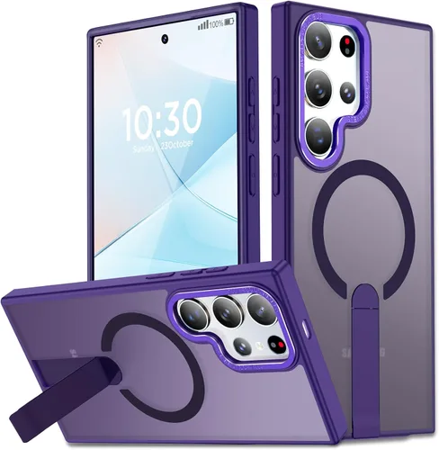 Vista 40 de Funda para Samsung Galaxy S24+ Plus [soporte integrado], compatible con carga inalámbrica MagSafe, [prueba de caídas de grado militar] Funda Azul