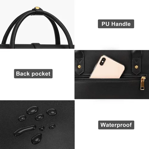 Vista 7 de MOSISO Bolsa para computadora portátil para mujer, de piel sintética, mochila convertible, bolsa de viaje para computadora con lazo