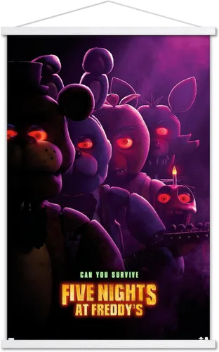 Vista 9 de Trends International Five Nights at Freddy's Movie - Póster de pared de una hoja, 22.37 x 34.00 pulgadas, paquete de impresión y colgador de madera