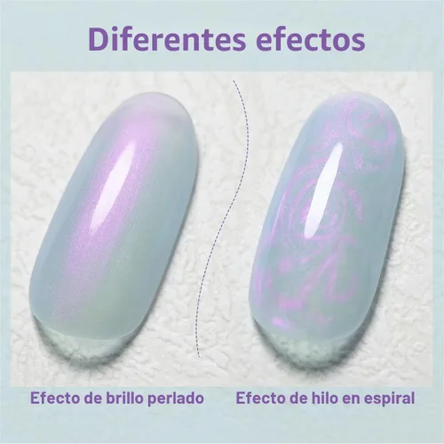 Vista 4 de RARJSM - Gel constructor para uñas, perla azul, gel duro en botella, con brillo de concha de sirena, perlas azules, estructura de extensión gruesa