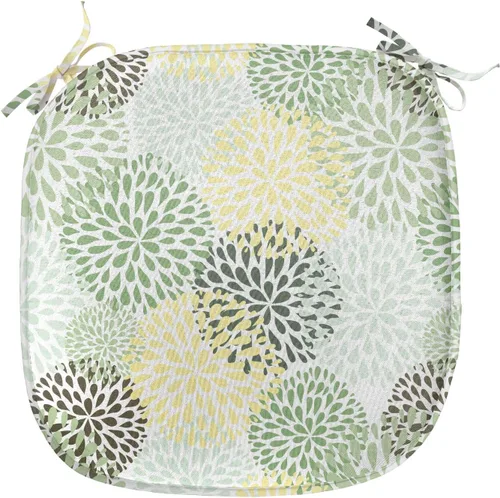Vista 210 de Lunarable Cojín de asiento para silla de café, siluetas de taza de café expreso con frijoles fuente de cafeína, ilustración de bebidas gourmet