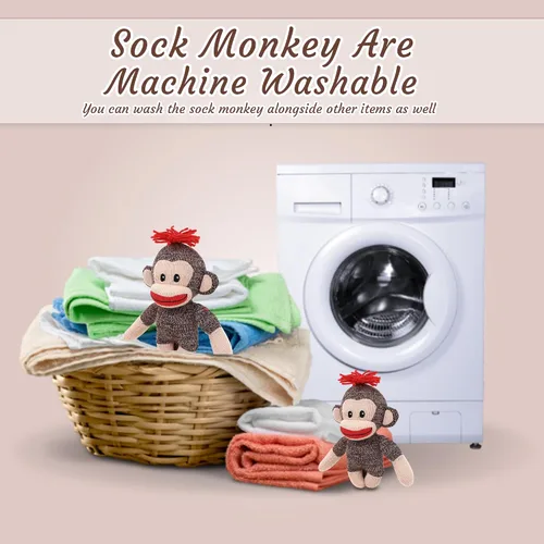 Vista 7 de Plushland Adorable mono calcetín, el original juguete de peluche tradicional tejido a mano, regalo para niños, bebés, adolescentes, niñas y niños