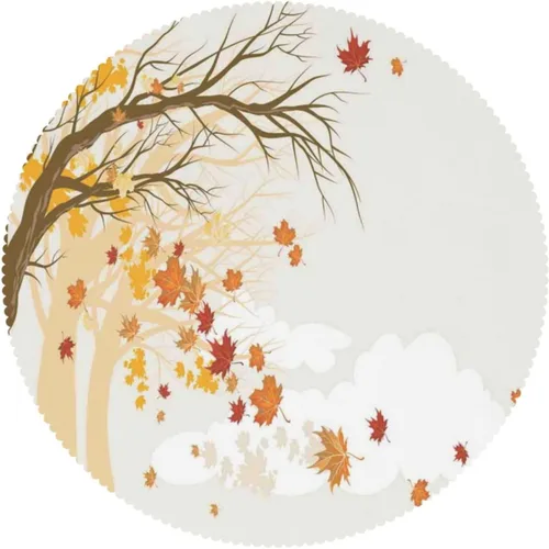 Vista 3 de Mantel redondo con temática de otoño, 48 pulgadas, tela impermeable, decorativa, reutilizable, lavable, a prueba de derrames, resistente a