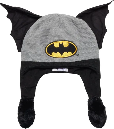 Vista 4 de DC Comics Flipeez - Gorro de invierno de Batman para niños, con forro polar 3D, con solapa para las orejas (Edad 4-7)
