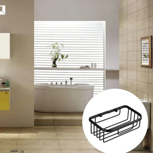 Vista 5 de Ventosa ducha baño pared estante de acero inoxidable cesta rectangular para champú grande ducha gel Tiolet soporte de papel negro