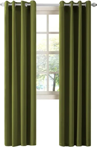 Vista 53 de LA PALMA Cortinas opacas con aislamiento térmico y ojales, para sala de estar, dormitorio, paquete de 2 paneles