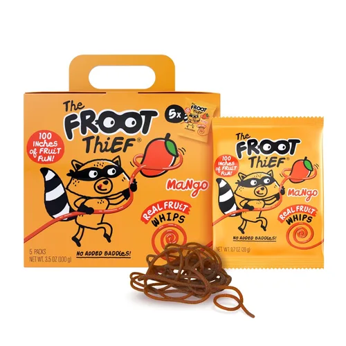 Vista 13 de THE FROOT Thief Golosinas de fruta real, sin frutos secos, perfectas para almuerzos escolares, bolsas individuales para niños, manzana, paquete de 5
