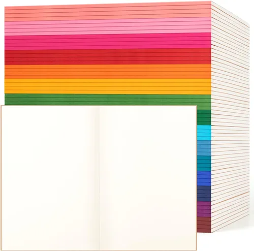 Vista 16 de Paquete de 30 cuadernos en blanco a granel, cuaderno de composición de papel A5 sin forro, 8.3 x 5.5 pulgadas, cubierta de papel kraft con espinas