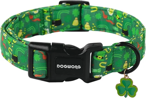 Vista 23 de DOGWONG Collar de perro de San Valentín, collar de perro con estampado de corazones para perros grandes, lindos collares de primavera, hembra