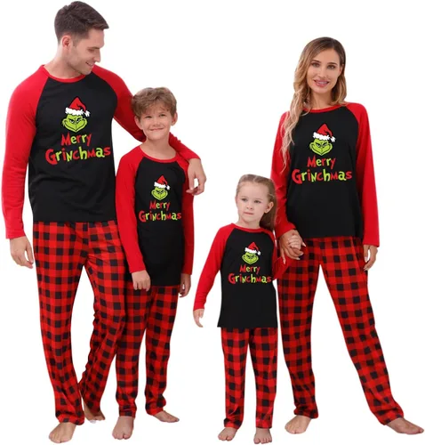 Vista 5 de Pijamas de Navidad para la familia, conjuntos de pijamas de Navidad a juego 2023, pijamas de Navidad para mujeres y hombres, conjunto de ropa