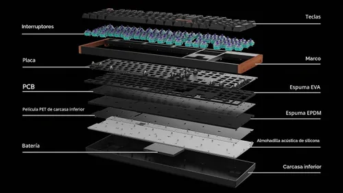 Vista 7 de Keychron K10 HE QMK Teclado mecánico personalizado inalámbrico para juegos, 2.4 GHz/Bluetooth/con cable tamaño completo intercambiable en caliente