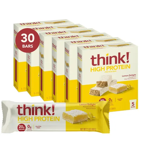 Vista 14 de Think! (thinkThin) Barras ricas en proteína de 20 gramos – Chocolate fundido, 0 gramos de azúcar, sin edulcorantes artificiales, sin gluten, sin