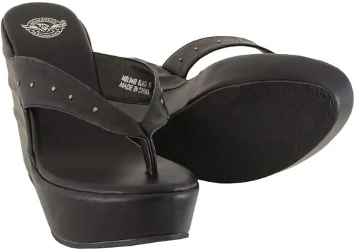 Vista 4 de Milwaukee Performance sandalias de mujer con tacón de cuña con tachas