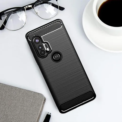 Vista 6 de Osophter Funda protectora de goma TPU flexible para Moto Edge Plus para Motorola Moto Edge+ (Negro)