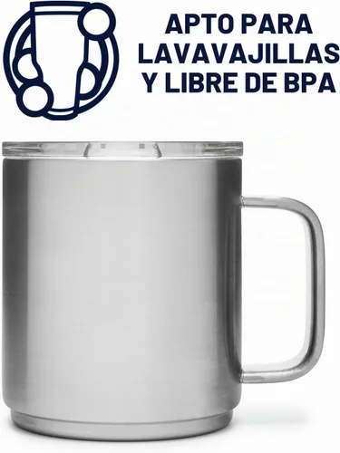 Vista 4 de YETI Rambler - Taza apilable de 10 onzas, aislada al vacío, acero inoxidable con tapa MagSlider, acero inoxidable