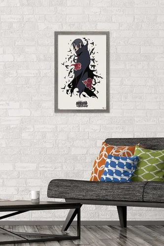 Vista 2 de Trends International Naruto Shippuden - Póster de pared de Itachi, 14.725 x 22.375 pulgadas, versión enmarcada de madera de granero