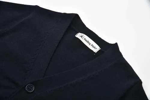 Vista 3 de SMINLING Pinker - Suéter de algodón suave con cuello en V para niños, uniforme escolar