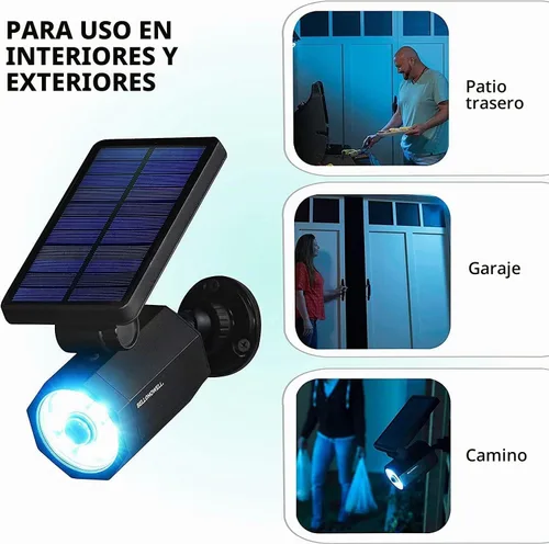 Vista 5 de Bell+Howell Bionic Spotlight - Luces solares LED originales para exteriores con sensor de movimiento, luces solares súper brillantes