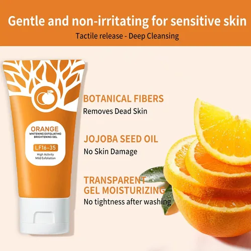 Vista 2 de Gel Exfoliante Naranja, Gel Hidratante y Exfoliante para Cara y Cuerpo, Exfoliante Facial Hidratante Profundo, Gel Natural de Peeling de Naranja