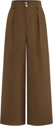Vista 21 de BTFBM Pantalones de vestir de pierna ancha para mujer, trajes casuales de Negro