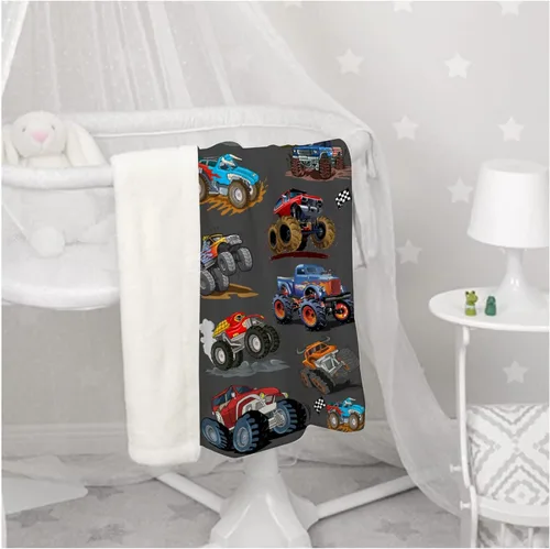 Vista 142 de Manta de bebé con texto en inglés «Just A Boy Who Loves Trucks» para niños y niñas, manta súper suave para envolver al recién nacido, acogedora