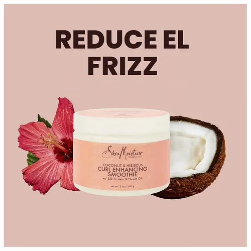 Vista 6 de SheaMoisture Gel rizador y batido de hibisco de coco para cabello grueso y rizado, 12 onzas cada uno