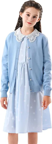 Vista 21 de SMILING PINKER cardigan de cuello redondo para niñas Negro