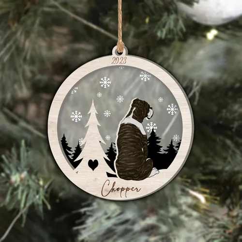 Vista 258 de Nazenti Adorno de Navidad conmemorativo personalizado, regalo personalizado de recuerdo de perro, condolencias por pérdida de mascotas, sabueso
