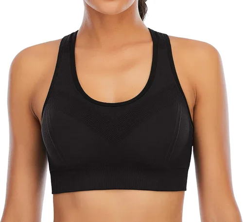 Vista 2 de Ewedoos Paquete de sujetadores deportivos de alto impacto para mujer, brasier deportivo con tirantes acolchados para gimnasio, sujetadores
