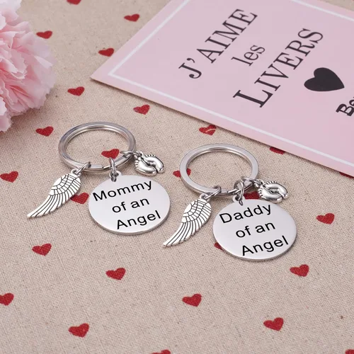 Vista 3 de Ukodnus Regalo para el día del padre de papá de un ángel, regalo para el día de la madre, regalo de muerte fetal para el bebé, regalo de duelo