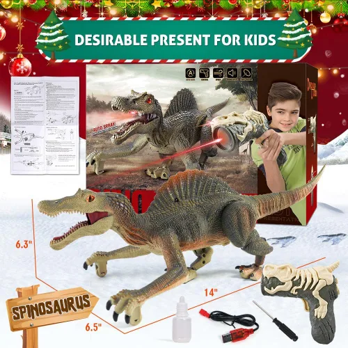 Vista 6 de Mini Tudou Control remoto dinosaurio luz persiguiendo spinosaurus juguetes