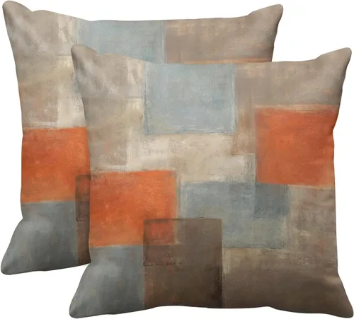 Vista 12 de Britimes Fundas de almohada modernas para decoración del hogar, 16 x 16 pulgadas, juego de 2 fundas de almohada decorativas, fundas de almohada