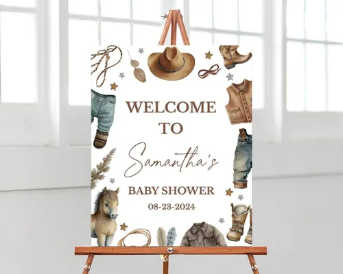 Vista 11 de Letrero de bienvenida con texto en inglés "Oh Boy Safari Animals Baby Show", cartel de bienvenida para baby shower, cartel de bienvenida para baby
