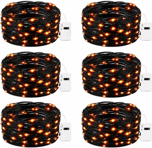 Vista 10 de Paquete de 12 luces de hadas que funcionan con pilas, 20 luces LED parpadeantes de 7 pies, 3 modos, mini luces a granel impermeables para tarros