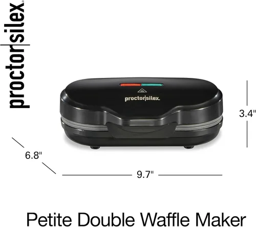 Vista 8 de Proctor Silex - Mini máquina para hacer gofres doble con rejillas redondas antiadherentes de 10 cm, hace 2 gofres Keto personalizados y croquetas