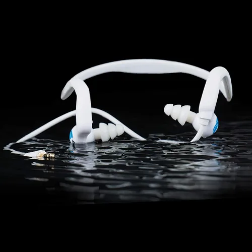Vista 5 de HydroActive Auriculares impermeables de cable corto premium (conector de 0.138 in con cable) con 11 auriculares en 4 estilos