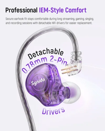 Vista 5 de Sound Card Karaoke Headset with Mic, in-Ear Monitor Livestreaming Headphone