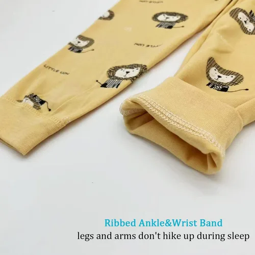 Vista 5 de Pijama Yanwang de manga larga, 100 % algodón orgánico, para bebé y niño, 3 M-6T