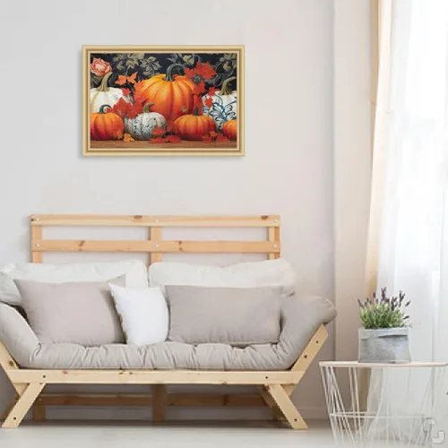 Vista 6 de Pumpkin Fall Jigsaw Puzzles 500 Pieces for Adults with Mesh Storage Bag 2011670