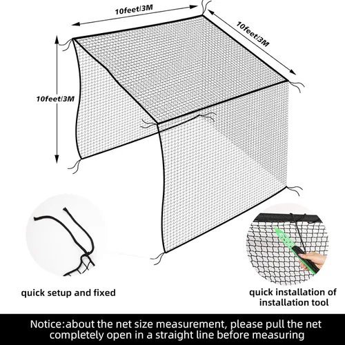 Vista 4 de amazgolf Various Size Baseball Batting Cage Net Only/Backstop Nets, Baseball Batting Cages/Barrier Net for Backyard, Heavy Duty Hitting Net for