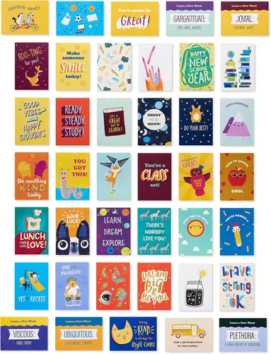 Vista 7 de American Greetings Mini lonchera de notas para el aula, los profesores y la escuela (40 unidades)