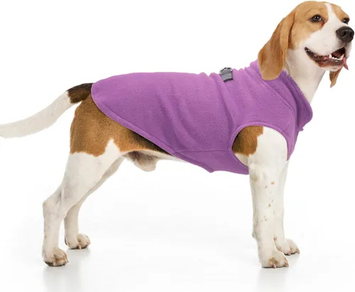 Vista 38 de BEAUTYZOO Chaleco de vellón para perros pequeños, de invierno y clima frío, con anillo en D, con anillo en D para correa, resistente al viento, rojo