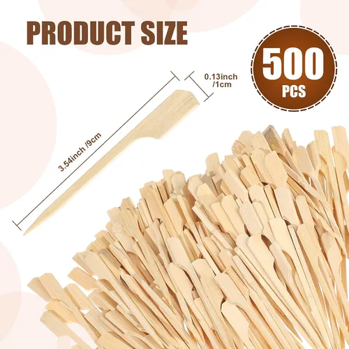 Vista 3 de Chengu - 500 pinchos de paleta de madera de 3.5 pulgadas, palillos de bambú para aperitivos de alimentos, palillos de madera de bambú