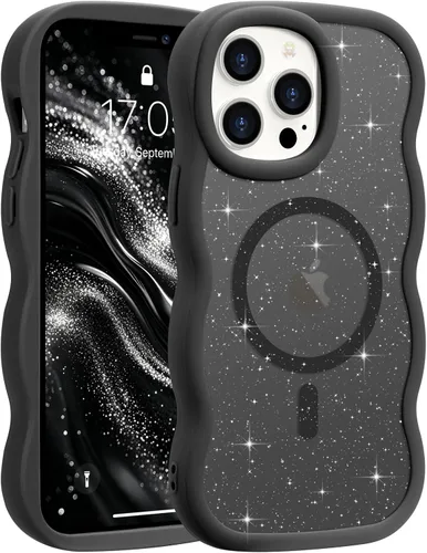 Vista 167 de Pepmune - Funda para iPhone 12 Pro Max con marco ondulado y estructura rígida, color mate claro, cubierta trasera unisex, compatible con Magsafe
