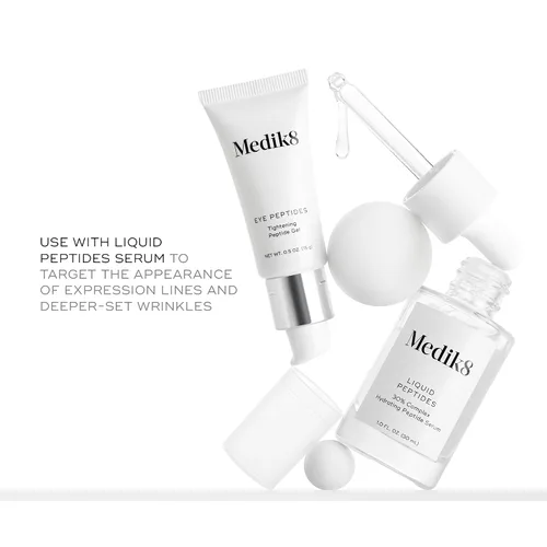 Vista 4 de Medik8 Eye Peptides Gel - Gel diario para debajo de los ojos, suero antienvejecimiento, suero hidratante suaviza suavemente bolsas y arrugas, vegano