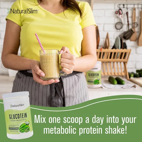 Vista 6 de NaturalSlim GLUCOTEIN "Almidón resistente" con plátano verde y guisantes de campo, promueve la salud digestiva y el metabolismo, fibra natural sin