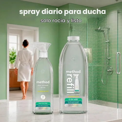 Vista 5 de method Recambio diario de limpiador de ducha, menta eucalipto, 68 onzas