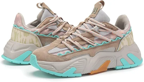 Vista 6 de Tenis de plataforma gruesa para mujer, antideslizantes, con cordones, para caminar
